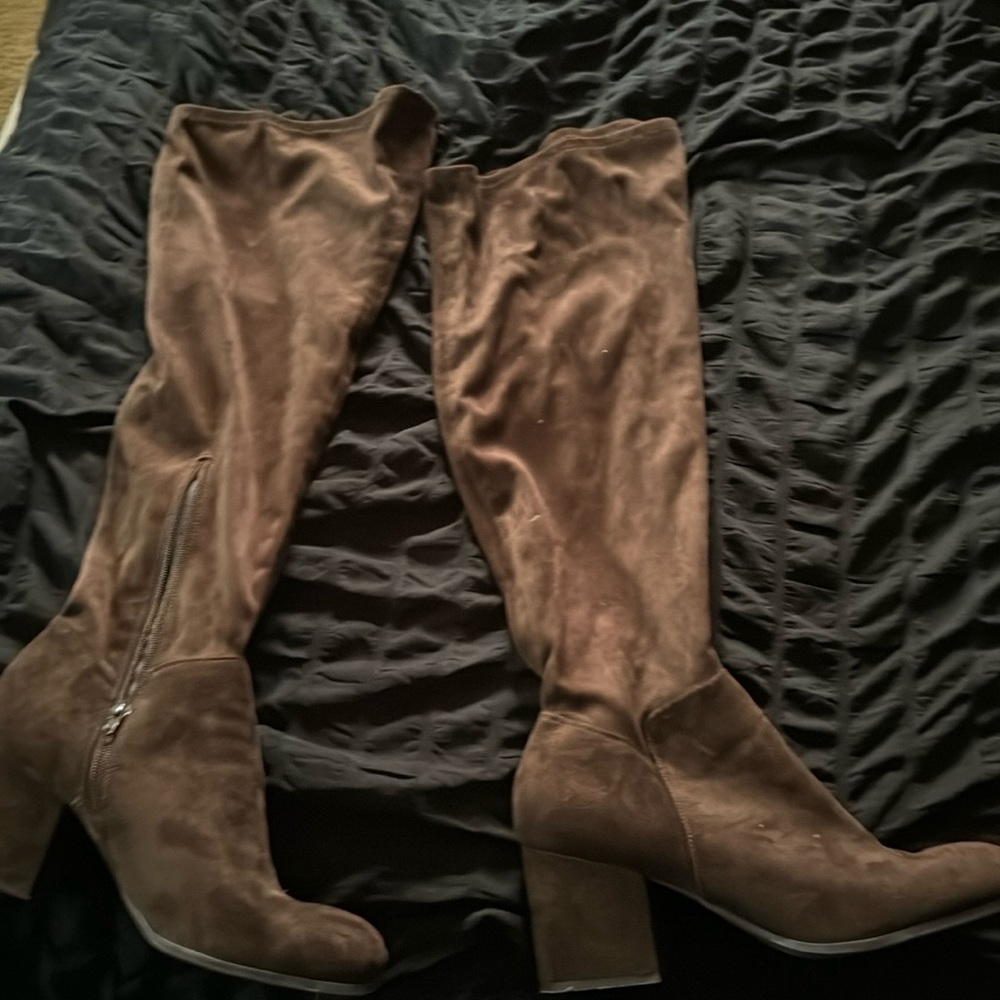 Dark brown knee high boot